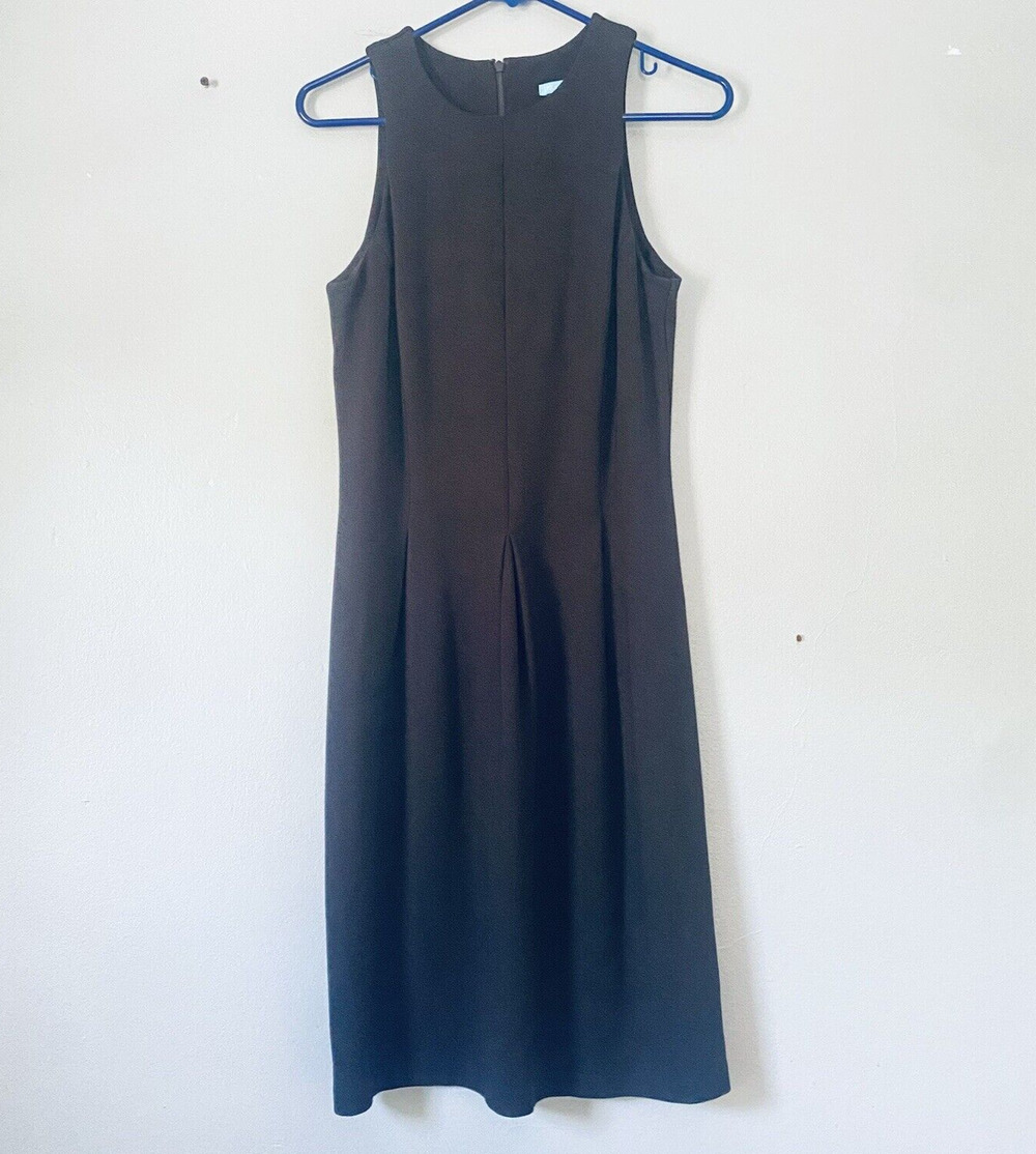 J. McLaughlin Dress Size Small Black Sleeveless Sheath Pleats Cocktail LBD Party